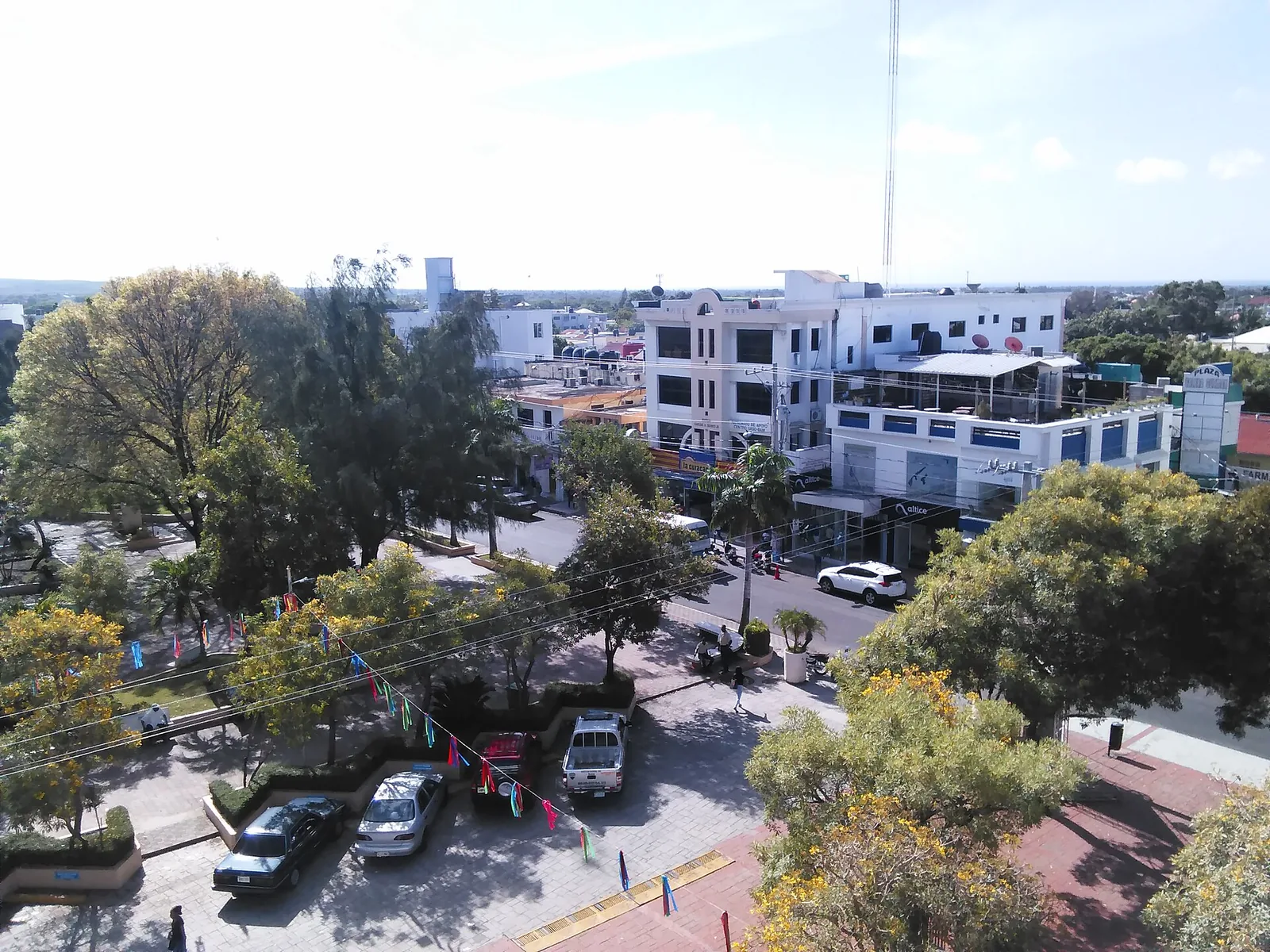 Streets and rooftops of Baní seen from above
