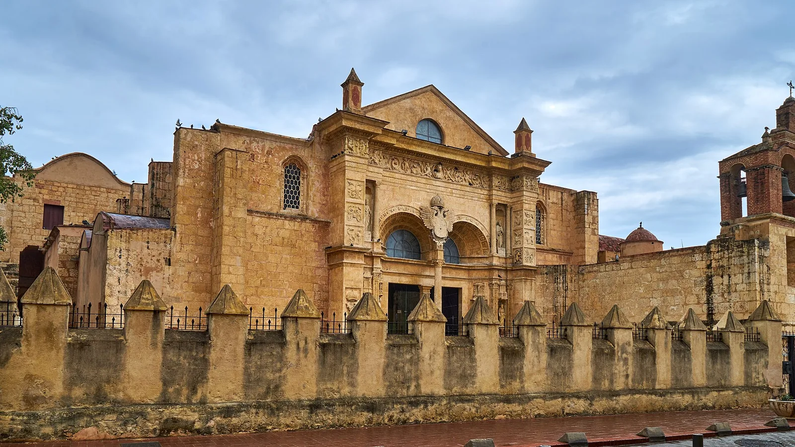 The Catedral Primada de América and its stone walls in the Colonial Zone