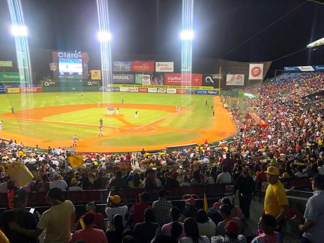 A night game under the lights at Estadio Quisqueya