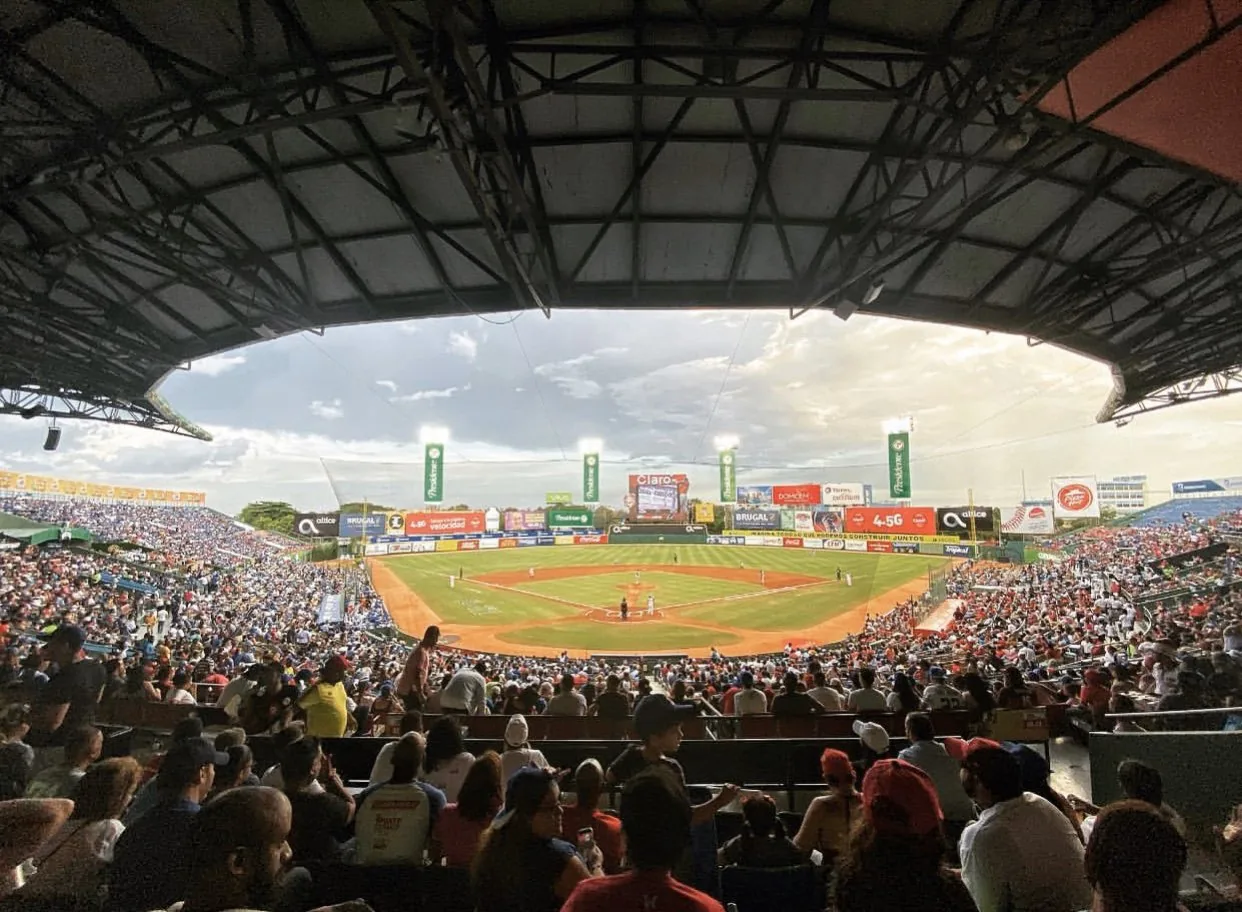 The stands and field of Estadio Quisqueya in Santo Domingo