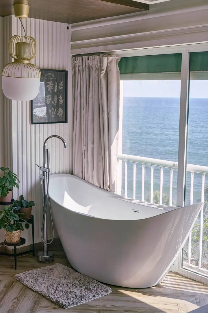 Elegant ocean-view studio with a bathtub: photo 4